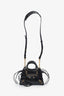 Balenciaga Black Croc Embossed Leather Mini Neo Classic Bag