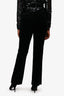 Theory Black Velvet Straight Leg Pants Size 8