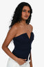Lovers and Friends Navy Button Strapless Top Size S