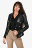 Veronica Beard Black Leather Double Breasted Blazer Size  4
