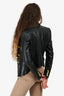Veronica Beard Black Leather Double Breasted Blazer Size  4