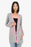 Pre-Loved Chanel™ Grey/Pink Long Cardigan Size 40