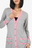 Pre-Loved Chanel™ Grey/Pink Long Cardigan Size 40