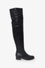 Jimmy Choo Black Leather Over The Knee Boots Size 37