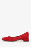 Ferragamo Red Suede Low Heel Pumps Size 7