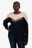 Stella McCartney Navy/Cream Cashmere/Wool Lace Detailed Sweater Size 40
