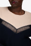 Stella McCartney Navy/Cream Cashmere/Wool Lace Detailed Sweater Size 40