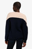 Stella McCartney Navy/Cream Cashmere/Wool Lace Detailed Sweater Size 40