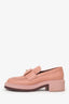 Pre-Loved Chanel™ Pink Quilted Leather Turn Lock CC Loafers Size 37.5