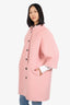Balenciaga Pink Wool 3/4 Length Sleeve Coat Size 40