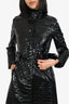 Akris Punto Black Croc Embossed Coat Size 4
