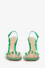Gianvito Rossi Green Metallic Crystal Embellished 'Ribbon Candy' Heels Size 38
