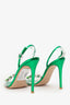 Gianvito Rossi Green Metallic Crystal Embellished 'Ribbon Candy' Heels Size 38