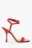 Staurt Weitzman Red Patent Leather Strappy Heels Size 8