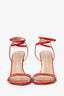 Staurt Weitzman Red Patent Leather Strappy Heels Size 8