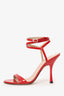 Staurt Weitzman Red Patent Leather Strappy Heels Size 8