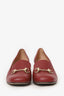 Gucci Burgundy Leather Horsebit Block Heels Size 38