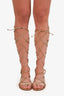 Gianvito Rossi Gold Leather Strappy Gladiator Sandals Size 37