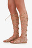 Gianvito Rossi Gold Leather Strappy Gladiator Sandals Size 37
