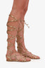 Gianvito Rossi Gold Leather Strappy Gladiator Sandals Size 37