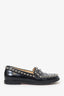 Christian Louboutin Black Patent Leather Spike Loafers Size 36.5