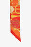 Hermes Orange/Red Silk Graphic Print Twilly