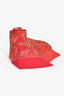 Hermes Red Silk Graphic Print Twilly