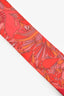 Hermes Red Silk Graphic Print Twilly