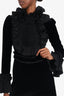 Gucci Black Velvet Ruffle Dress Size 38