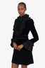 Gucci Black Velvet Ruffle Dress Size 38