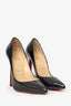 Christian Louboutin Black Patent Pointed Toe Heels Size 38
