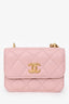 Pre-Loved Chanel™ 2021+ Pink Leather 'Pearl Crush' Mini Crossbody Bag