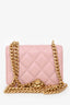 Pre-Loved Chanel™ 2021+ Pink Leather 'Pearl Crush' Mini Crossbody Bag