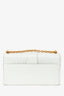 Christian Dior White Leather '30 Montaigne East-West' Crossbody Bag with Chain