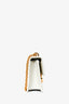 Christian Dior White Leather '30 Montaigne East-West' Crossbody Bag with Chain