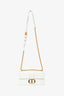 Christian Dior White Leather '30 Montaigne East-West' Crossbody Bag with Chain