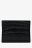 Saint Laurent Black Croc Embossed Card Holder