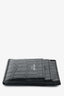 Saint Laurent Black Croc Embossed Card Holder