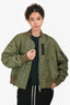 Sacai Green Nylon Bomber Jacket Size 1