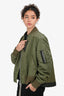 Sacai Green Nylon Bomber Jacket Size 1