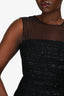 Erdem Black Tweed/Mesh Midi Dress Size 8 US