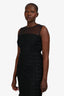 Erdem Black Tweed/Mesh Midi Dress Size 8 US