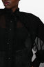 Zimmermann Black Sheer Ruffle 'Illuminati' Cape Blouse Size 8 US