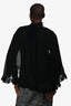 Zimmermann Black Sheer Ruffle 'Illuminati' Cape Blouse Size 8 US