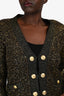 L'Agence Black/Gold Sequin Knit Cardigan with Gold Buttons Size M