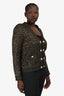 L'Agence Black/Gold Sequin Knit Cardigan with Gold Buttons Size M