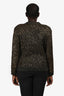 L'Agence Black/Gold Sequin Knit Cardigan with Gold Buttons Size M