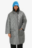 Cecilie Bahnsen Grey Quilted Floral-Embroidered Coat Size 4 US