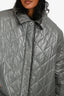 Cecilie Bahnsen Grey Quilted Floral-Embroidered Coat Size 4 US