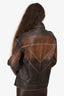 Avec Les Filles Aged Brown Leather Oversized Jacket Size XS